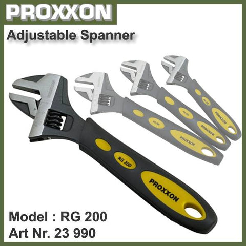 PROXXON Adjustable Wrench RG 200. Forged from CrV Steel 23990