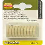 Proxxon Felt polishing wheels , 10 pcs 28798