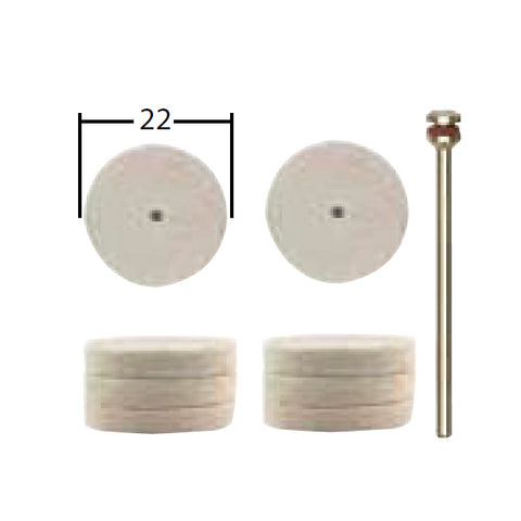 Proxxon Felt polishing wheels , 10 pcs 28798