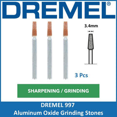 Dremel 997 Aluminum Oxide Grinding Stone 3.4mm (3 Pcs)