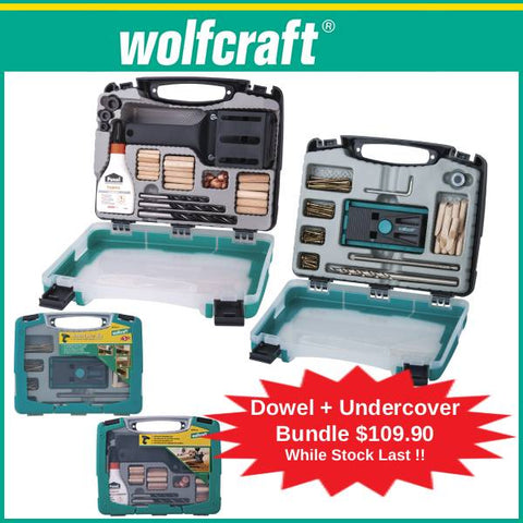 Wolfcraft Undercover + Dowel Jig set Bundle