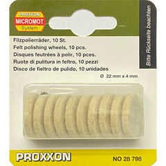 Proxxon Felt polishing wheels , 10 pcs 28798