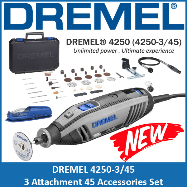 Dremel 4250-45 Multi Tool Set with 3 Attachments and 45 Accessories